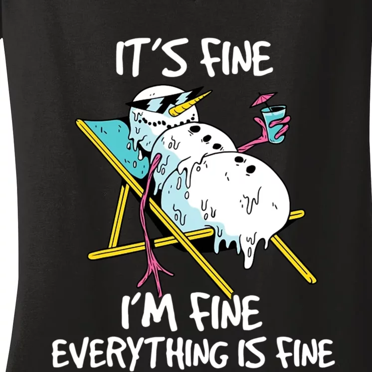 ItS Fine IM Fine Everything Is Fine Christmas In July Women's V-Neck T-Shirt