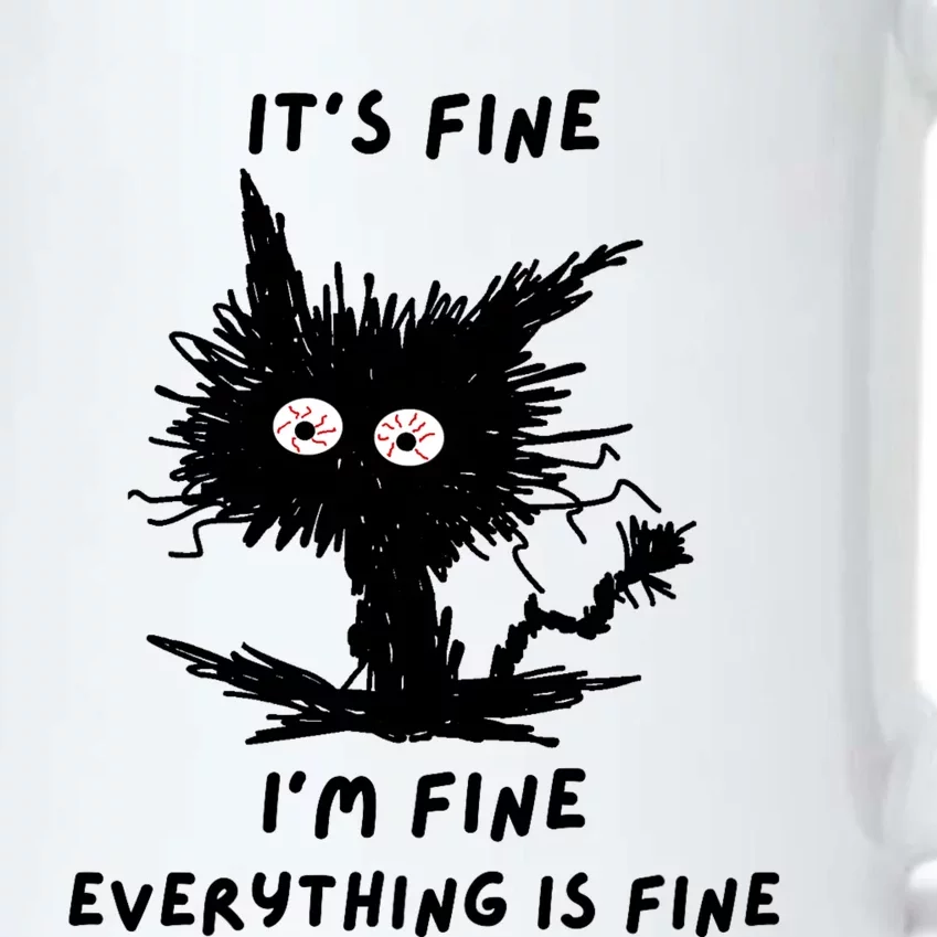 Its Fine IM Fine Funny Coffee Cute Sarcastic Black Cat Black Color Changing Mug