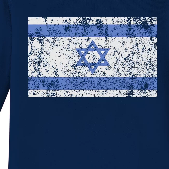 Israeli Flag Israel Jewish Star of David Jerusalem Baby Long Sleeve Bodysuit