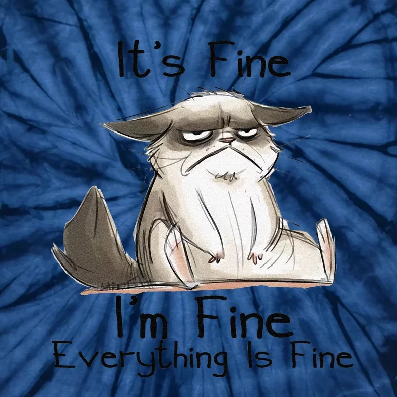 Its Fine Im Fine Everything Is Fine Funny Black Cat Gifts Tie-Dye T-Shirt