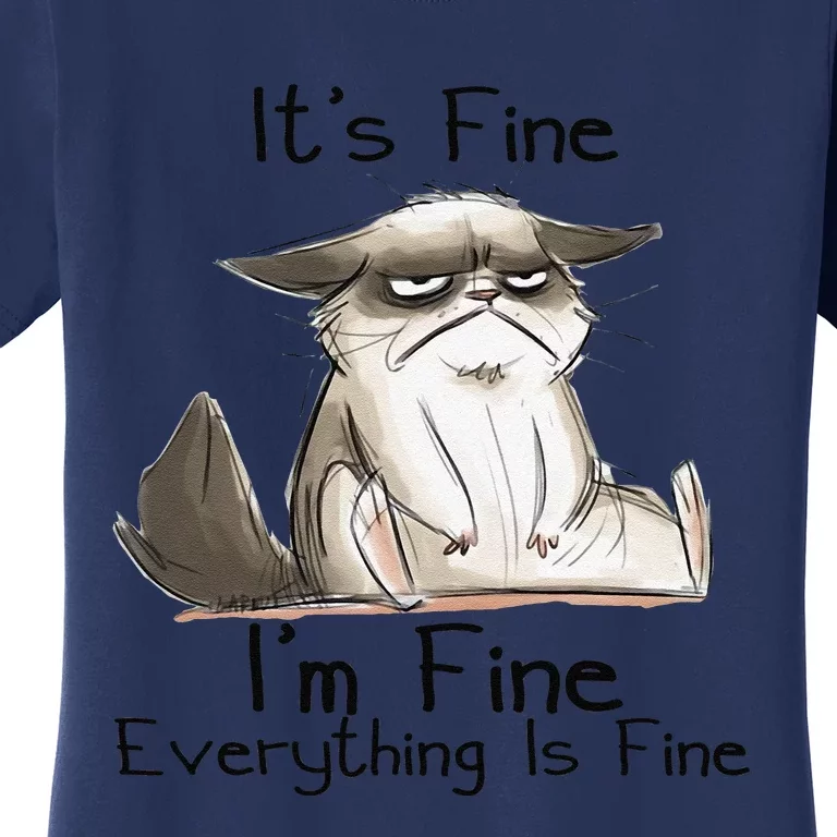 Its Fine Im Fine Everything Is Fine Funny Black Cat Gifts Women's T-Shirt