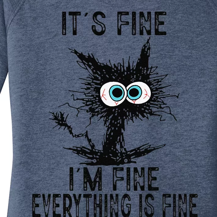 Its Fine Im Fine Everything Is Fine Funny Cat Fathers Day Women's Perfect Tri Tunic Long Sleeve Shirt