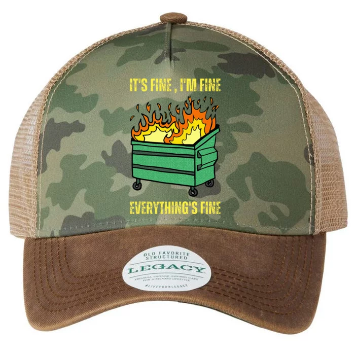 ItS Fine IM Fine Everything Is Fine Lil Dumpster Fire Legacy Tie Dye Trucker Hat