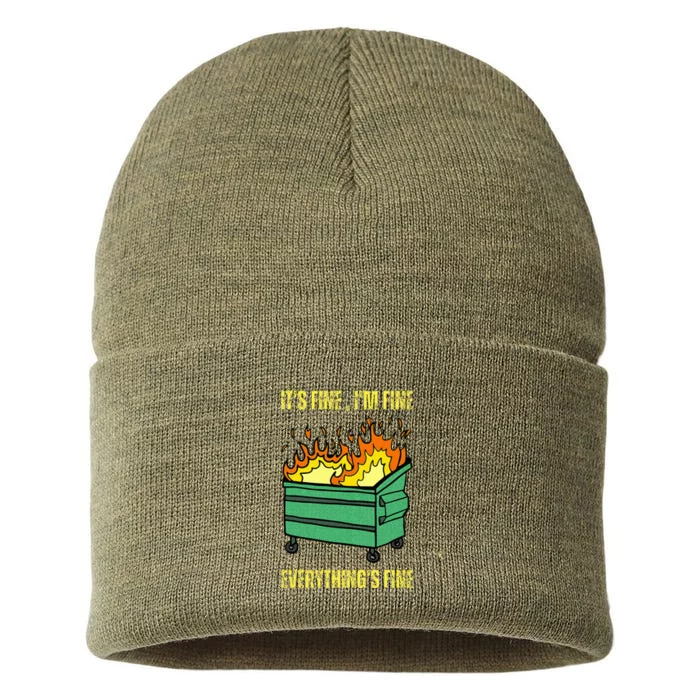 ItS Fine IM Fine Everything Is Fine Lil Dumpster Fire Sustainable Knit Beanie