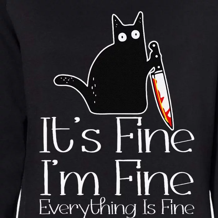 Its Fine Im Fine Everythings Fine Halloween Costume Cat Womens California Wash Sweatshirt