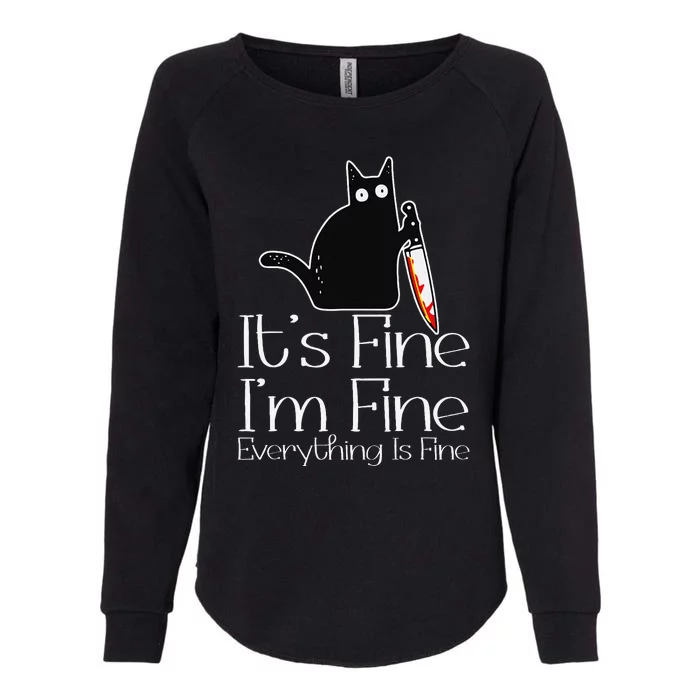 Its Fine Im Fine Everythings Fine Halloween Costume Cat Womens California Wash Sweatshirt