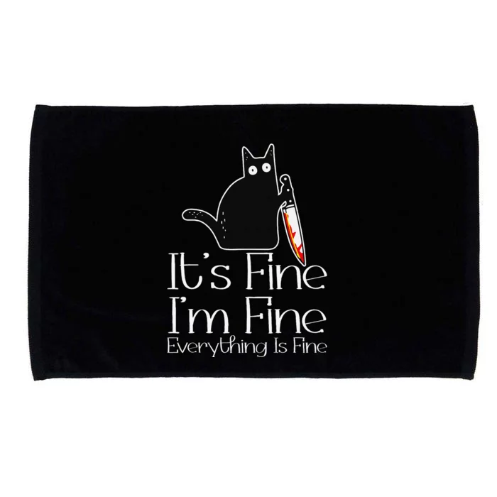 Its Fine Im Fine Everythings Fine Halloween Costume Cat Microfiber Hand Towel