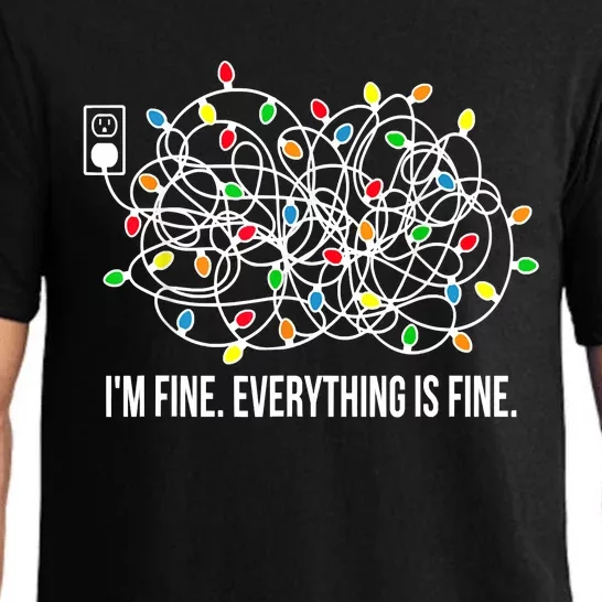 It's Fine I'm Fine Everything Is Fine Funny Christmas Lights Pajama Set