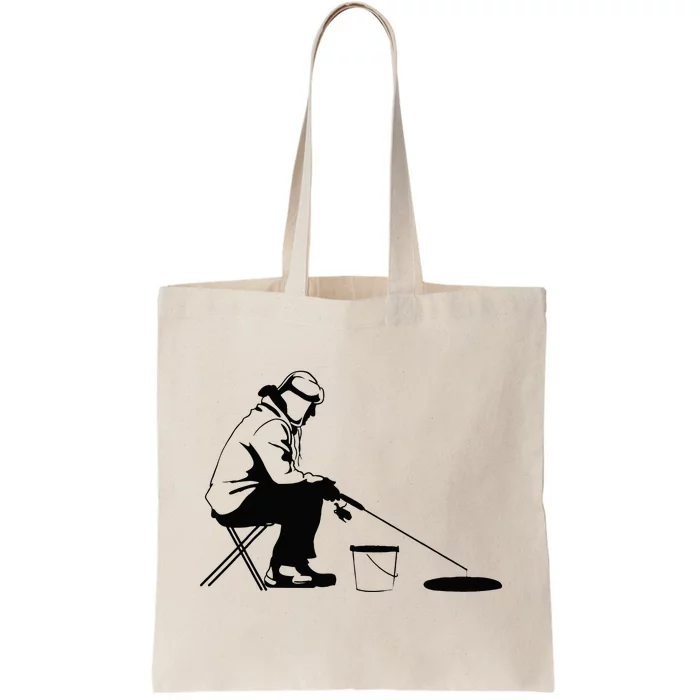 Ice Fishing Ice Fisher Tote Bag