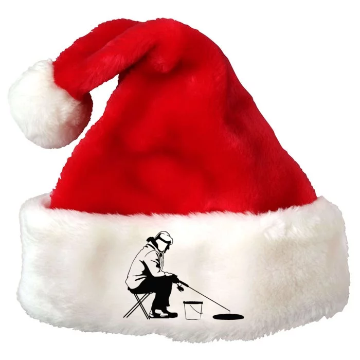 Ice Fishing Ice Fisher Premium Christmas Santa Hat