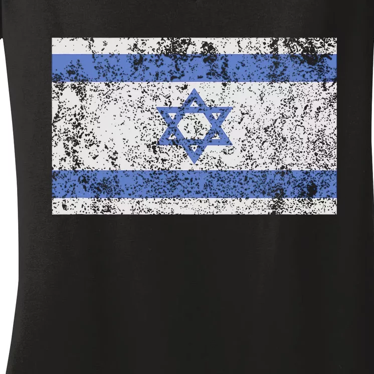 Israeli Flag Israel Jewish Star of David Jerusalem Women's V-Neck T-Shirt