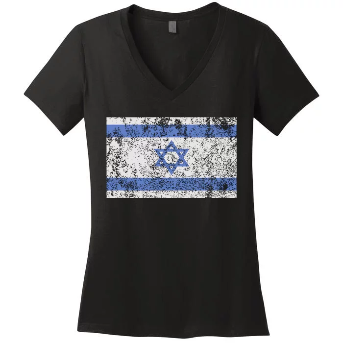 Israeli Flag Israel Jewish Star of David Jerusalem Women's V-Neck T-Shirt