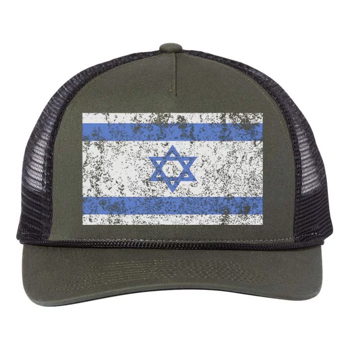 Israeli Flag Israel Jewish Star of David Jerusalem Retro Rope Trucker Hat Cap