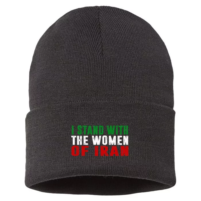 Iranian Flag  I stand with the Wo of Iran Sustainable Knit Beanie