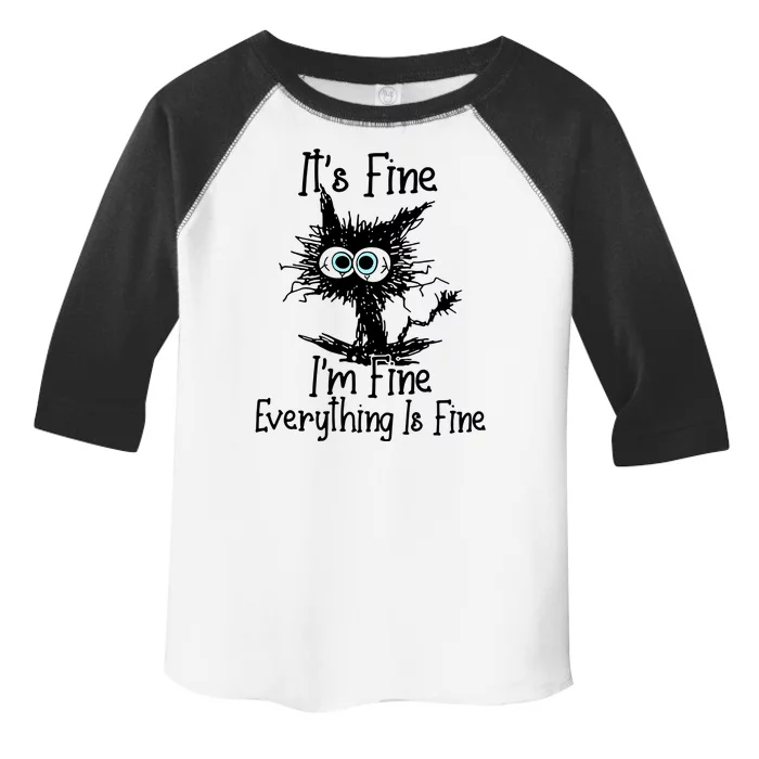 It's Fine I'm Fine Everything Fine Cat Cute Cat Toddler Fine Jersey T-Shirt