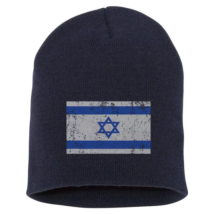 Israeli Flag Israel Jewish I Stand With Israel Short Acrylic Beanie