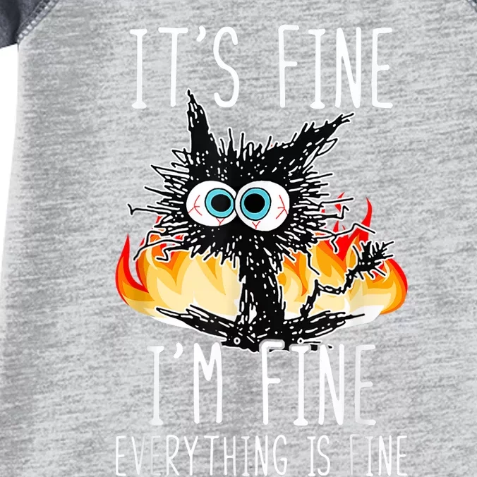 It's Fine I'm Fine Everything Is Fine Funny Cat Infant Baby Jersey Bodysuit