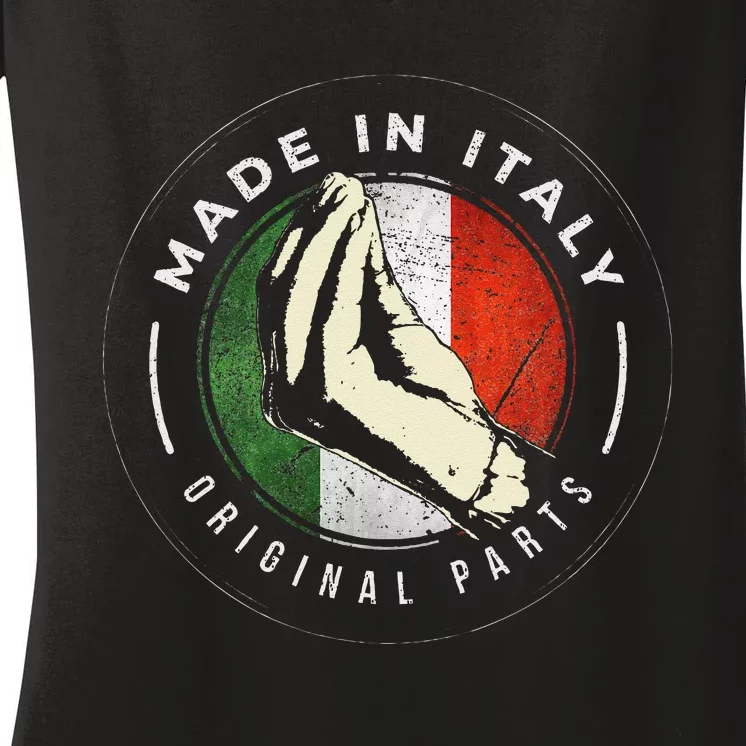 Italian Food Ingredients Italy Flag Italia Fun Pun Men Women Women's V-Neck T-Shirt