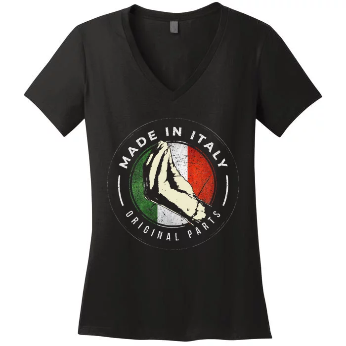 Italian Food Ingredients Italy Flag Italia Fun Pun Men Women Women's V-Neck T-Shirt