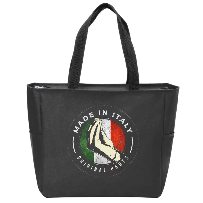 Italian Food Ingredients Italy Flag Italia Fun Pun Men Women Zip Tote Bag