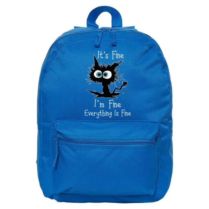 Its Fine Im Fine Everythings Fine Cat 16 in Basic Backpack