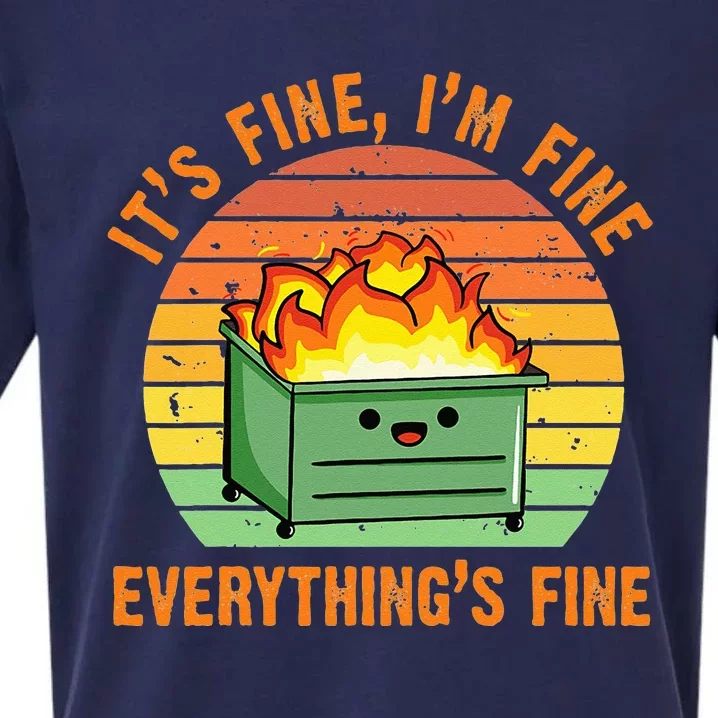 Its Fine Im Fine Everythings Fine Lil Dumpster Fire Cool Sueded Cloud Jersey T-Shirt