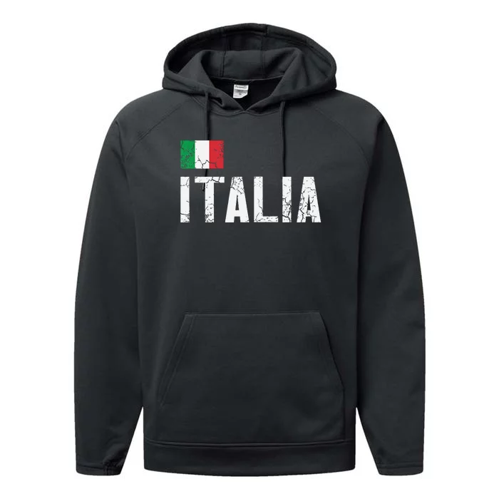 Italia Flag Italian Italy Family Heritage Design Performance Fleece Hoodie