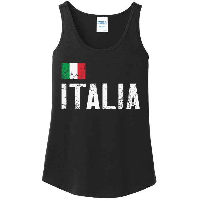 Italia Flag Italian Italy Family Heritage Design Ladies Essential Tank