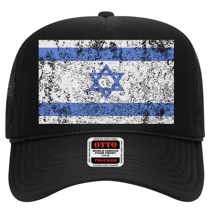 Israeli Flag Israel Jewish Star Of David Jerusalem High Crown Mesh Trucker Hat