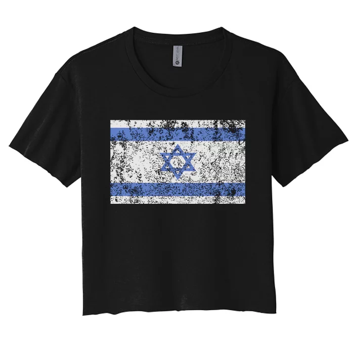 Israeli Flag Israel Jewish Star Of David Jerusalem Women's Crop Top Tee