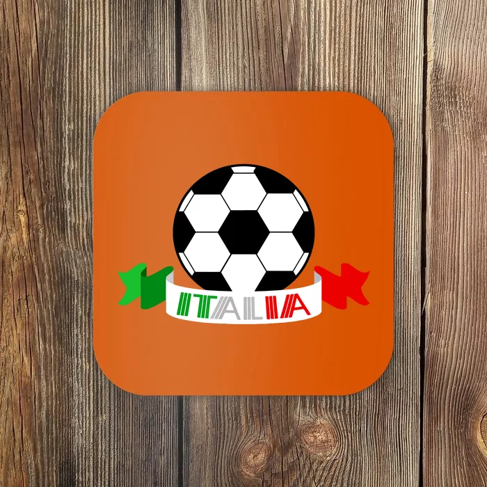 Italy Football Italian Flag Soccer Ball Italia Gift Coaster