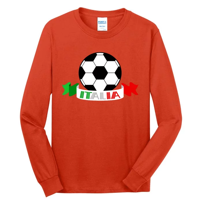 Italy Football Italian Flag Soccer Ball Italia Gift Tall Long Sleeve T-Shirt