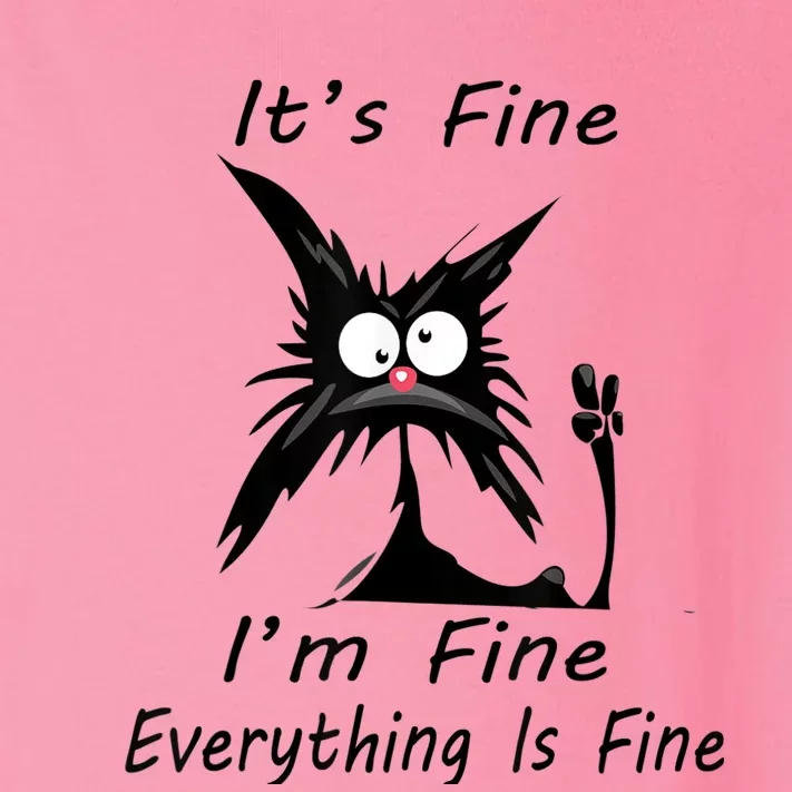 Its Fine Im Fine Everything Is Fine Silly Cat Toddler Long Sleeve Shirt