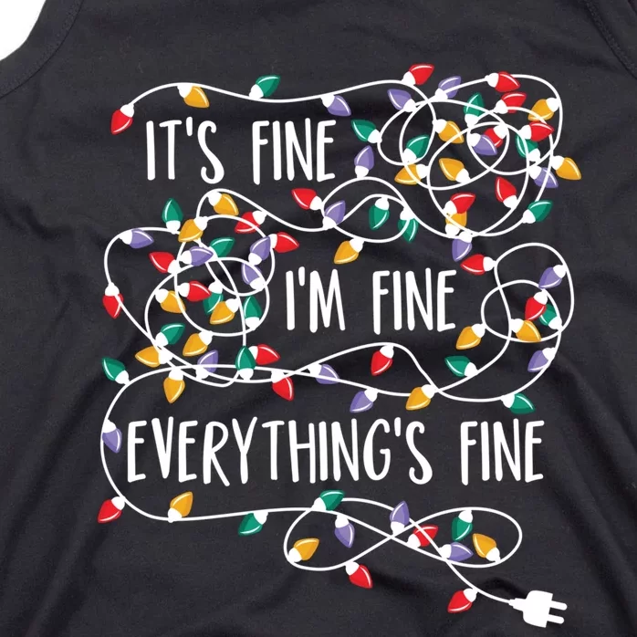 It's Fine I'm Fine Everything Is Fine Christmas Lights Tank Top