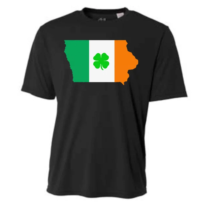 Irish Flag Iowa State Map St Patrick's Day Cooling Performance Crew T-Shirt