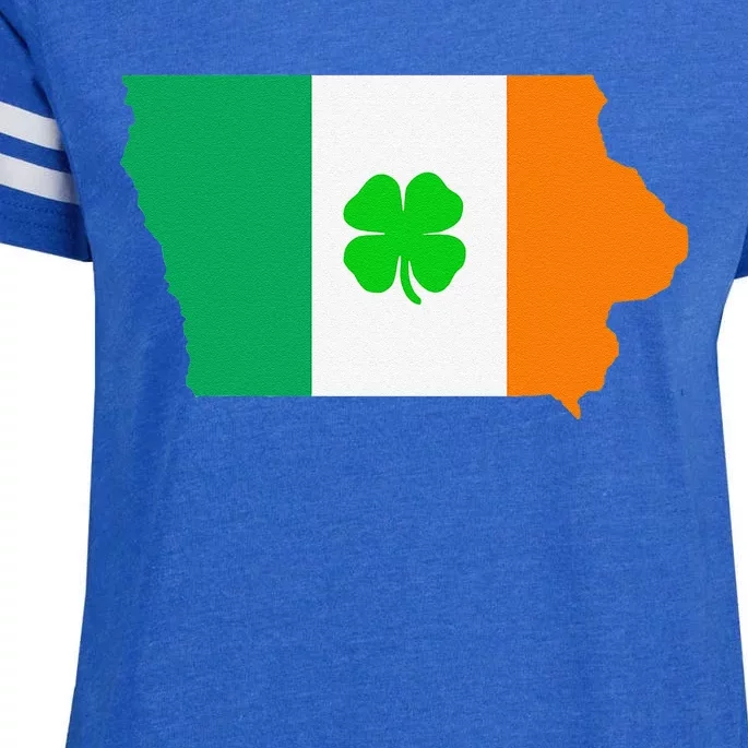 Irish Flag Iowa State Map St Patrick's Day Enza Ladies Jersey Football T-Shirt