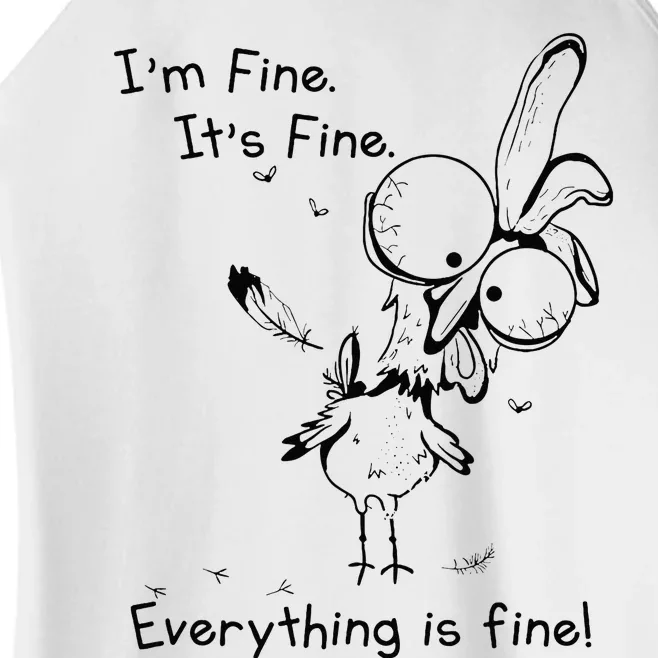 Its Fine Im Fine Everything Is Fine Funny Chicken Women’s Perfect Tri Rocker Tank