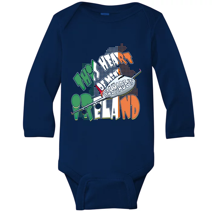 Ireland Flag Irish Pride Map Funny Quote Travel Patriotic Great Gift Baby Long Sleeve Bodysuit