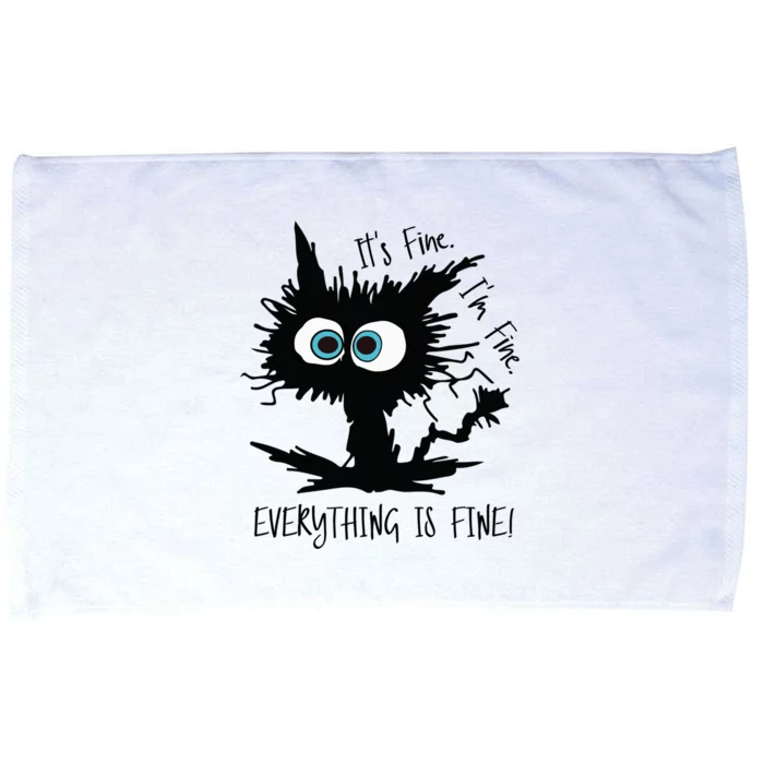 Its Fine Im Fine Everythings Fine Great Gift Funny Cat Gift Microfiber Hand Towel