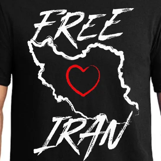 Iran Free Iran Symbol Heart Map Freedom Heart Love Gift Pajama Set