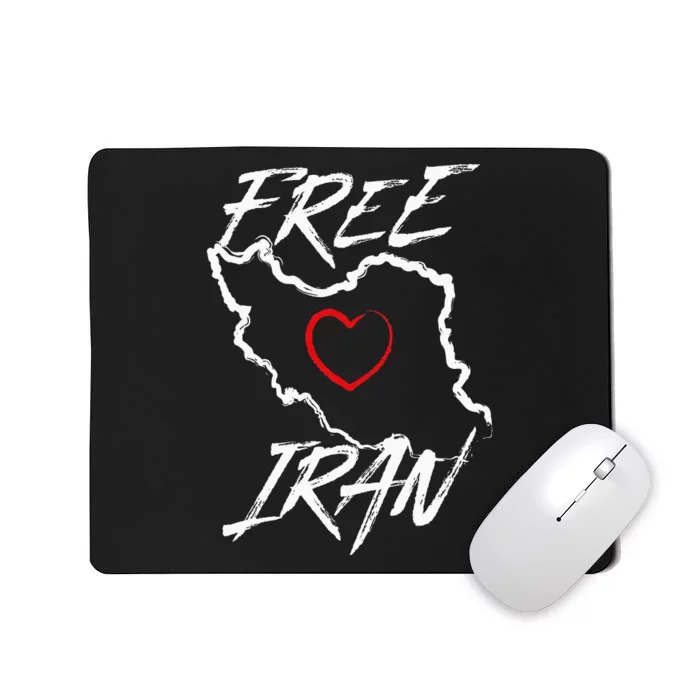 Iran Free Iran Symbol Heart Map Freedom Heart Love Gift Mousepad