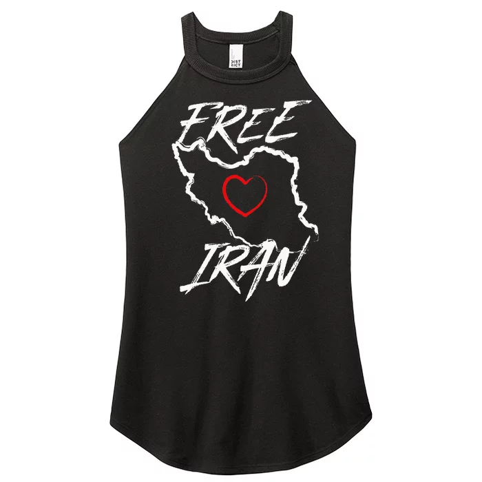 Iran Free Iran Symbol Heart Map Freedom Heart Love Gift Women’s Perfect Tri Rocker Tank