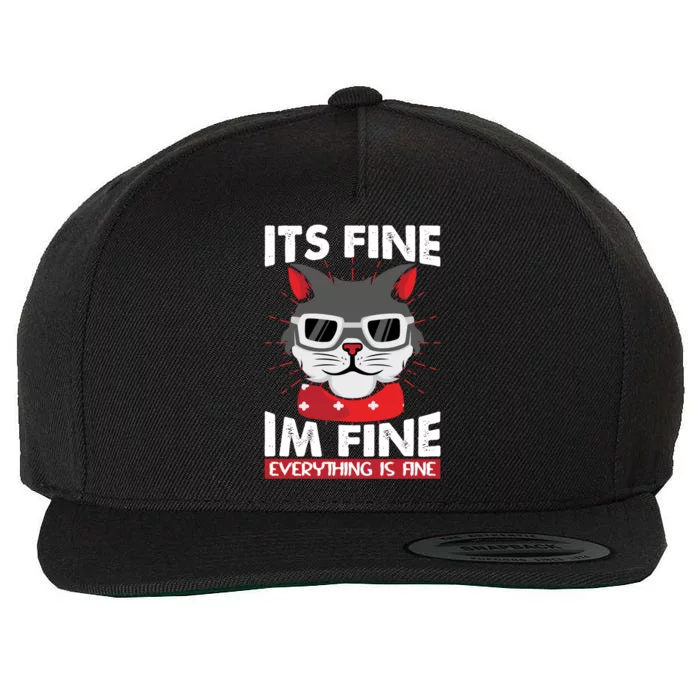 ItS Fine I Am Fine Everything Is Fine Funny Humorous Gift Wool Snapback Cap