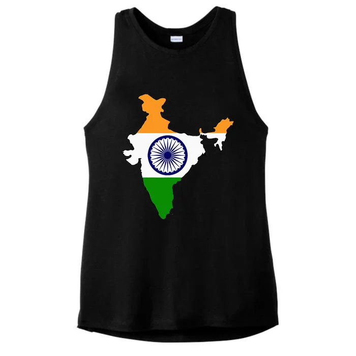 India Flag Ladies Tri-Blend Wicking Tank