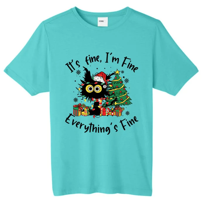 ItS Fine IM Fine Everything Fine Funny Black Cat Christmas ChromaSoft Performance T-Shirt