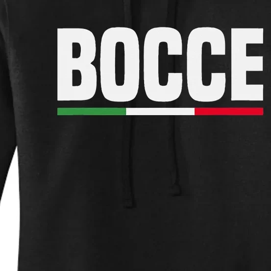 Italy Flag Italian Bocce Ball Player Women's Pullover Hoodie