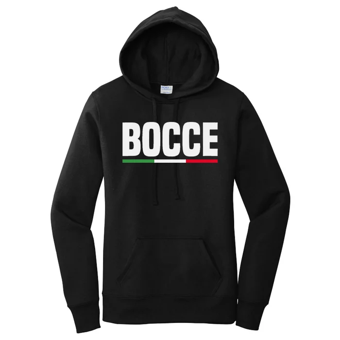 Italy Flag Italian Bocce Ball Player Women's Pullover Hoodie