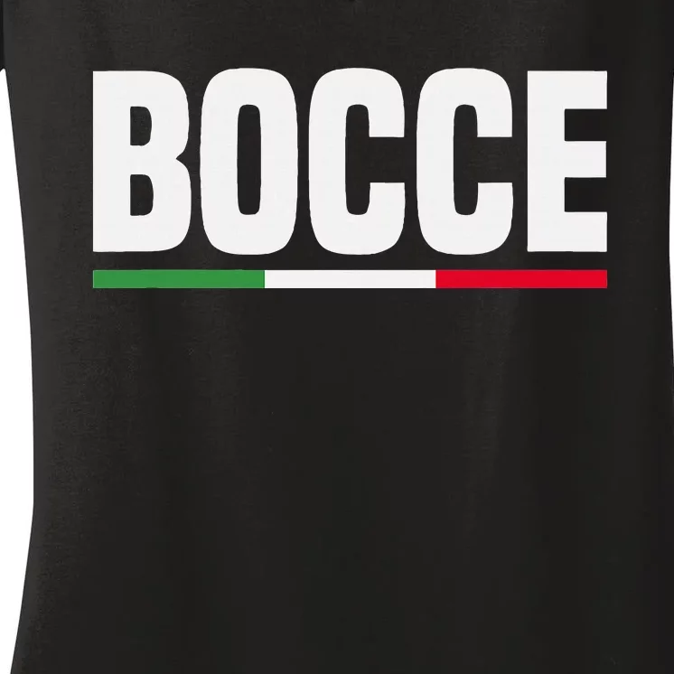 Italy Flag Italian Bocce Ball Player Women's V-Neck T-Shirt