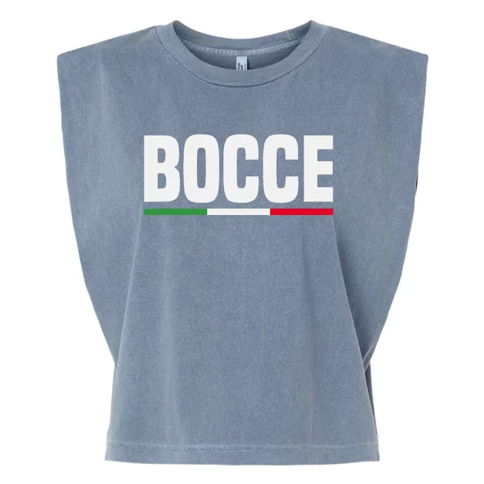 Italy Flag Italian Bocce Ball Player Garment-Dyed Women's Muscle Tee