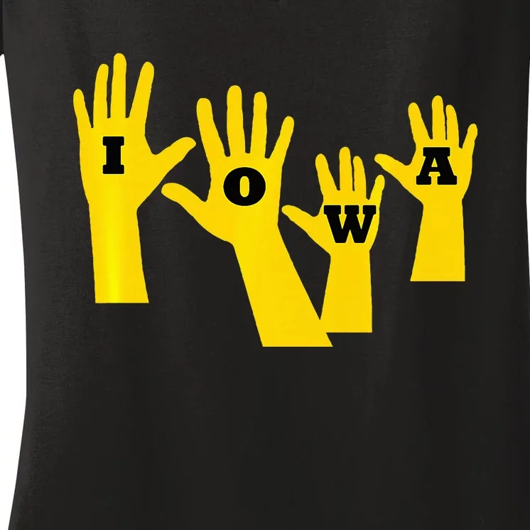 Iowa Football Iowa Waves Women's V-Neck T-Shirt